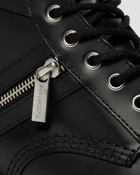 Botas Con Cordones Dr. Martens 1460 Bex Zip Mujer Negros MX-69874